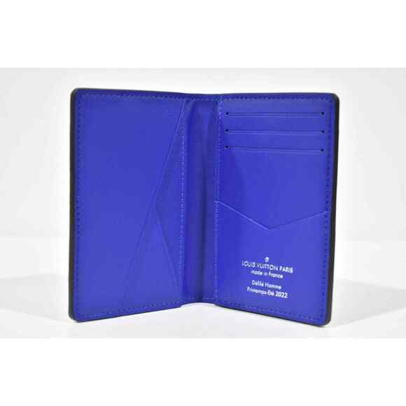 Louis Vuitton Taurillon Monogram Logo Pink Blue Ombre Pocket Organizer Wallet - Picture 10 of 11